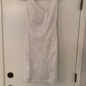 White sequence rehearsal dress